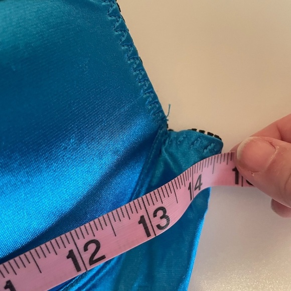 Native Intimates Blue & Black Silky & Lace Chemise - Picture 5 of 8